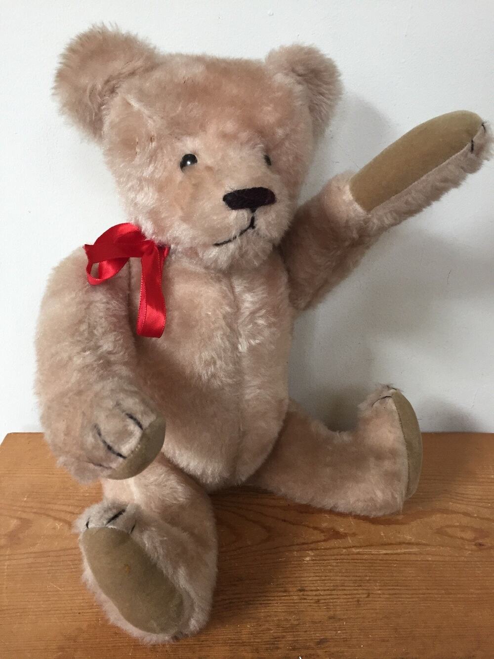 Vintage Linda Spiegel Bearly There 17” Blonde Jointed Stuffed Plush Teddy Bear